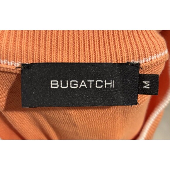 Bugatchi Lightweight Sweater Mens Medium Orange Pullover Cotton Blend - Picture 5 of 6